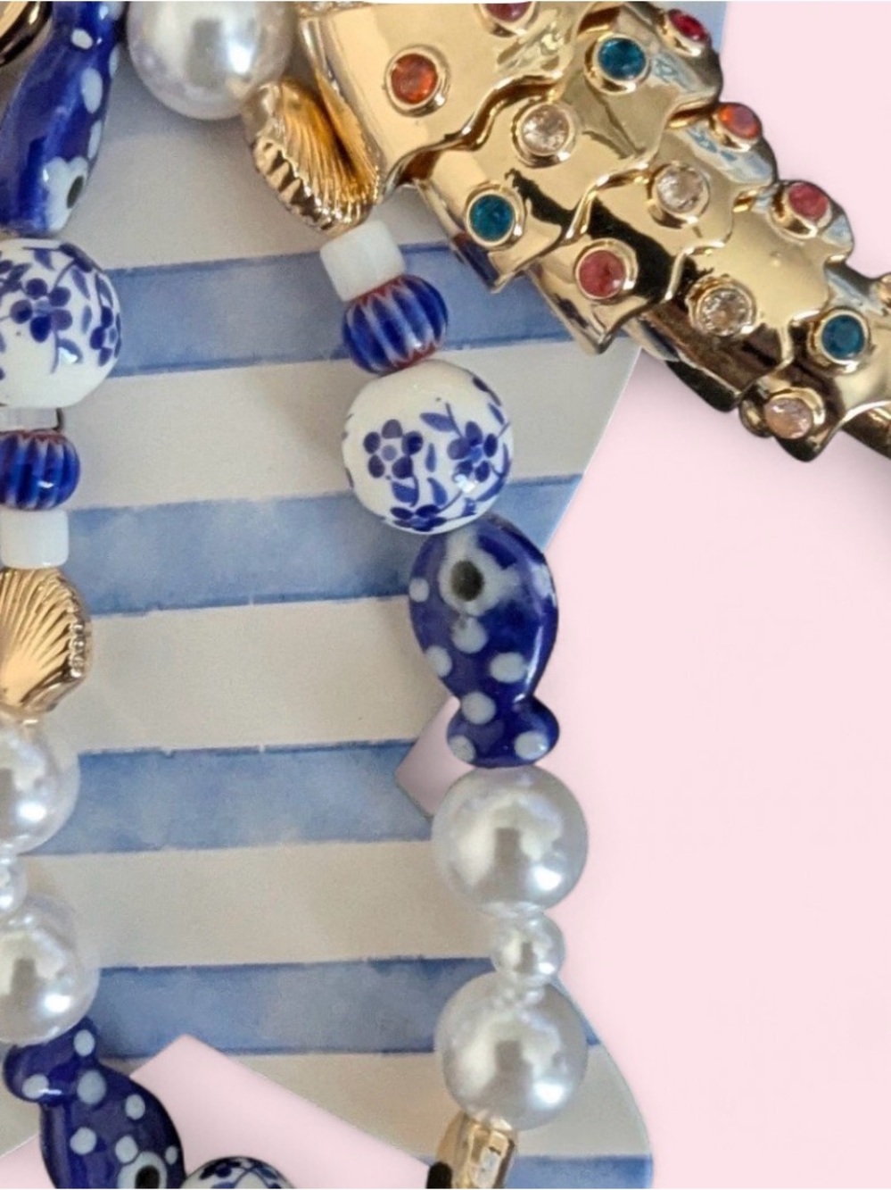 **Lowest Price**
Piper K Beaded Pearl & Blue Fish Keychain Charm - Picture 4 of 7